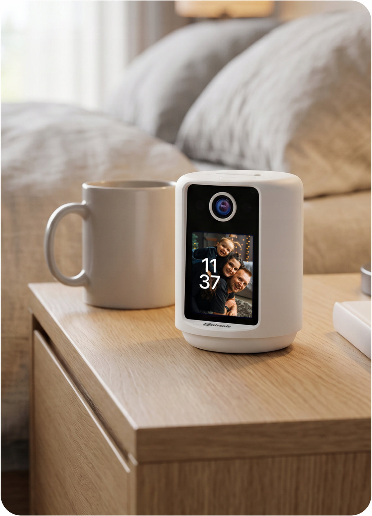 INDOOR WIFI CAMERA ROTATING BABY MONITOR ELECTRONIC 2K WITH NIGHT LIGHT SCREEN Packaging status original