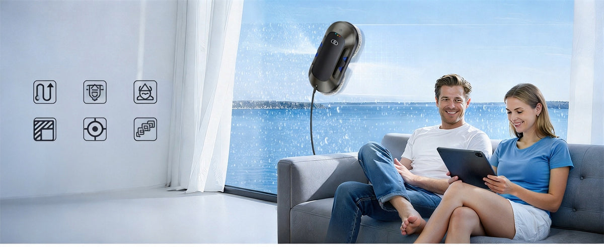 INTELLIGENT WINDOW CLEANING ROBOT 6000PA REMOTE CONTROL QUIET OPERATION Brand Liectroux