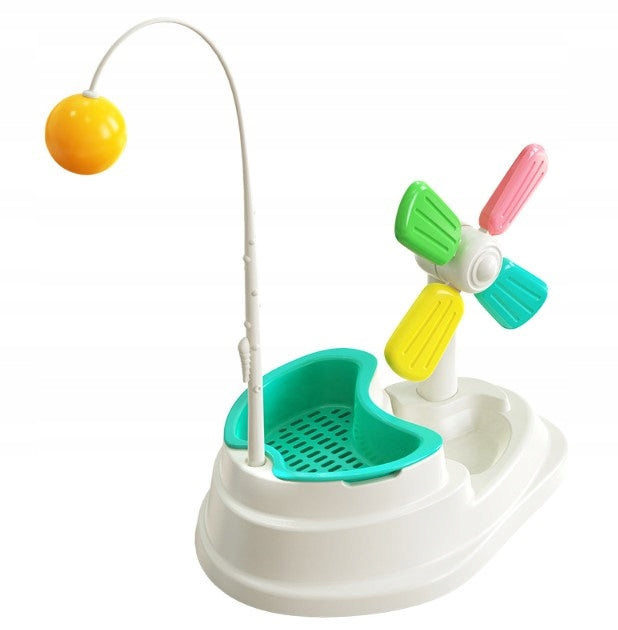 INTERACTIVE CAT TOY WITH GRASS WINDMILL