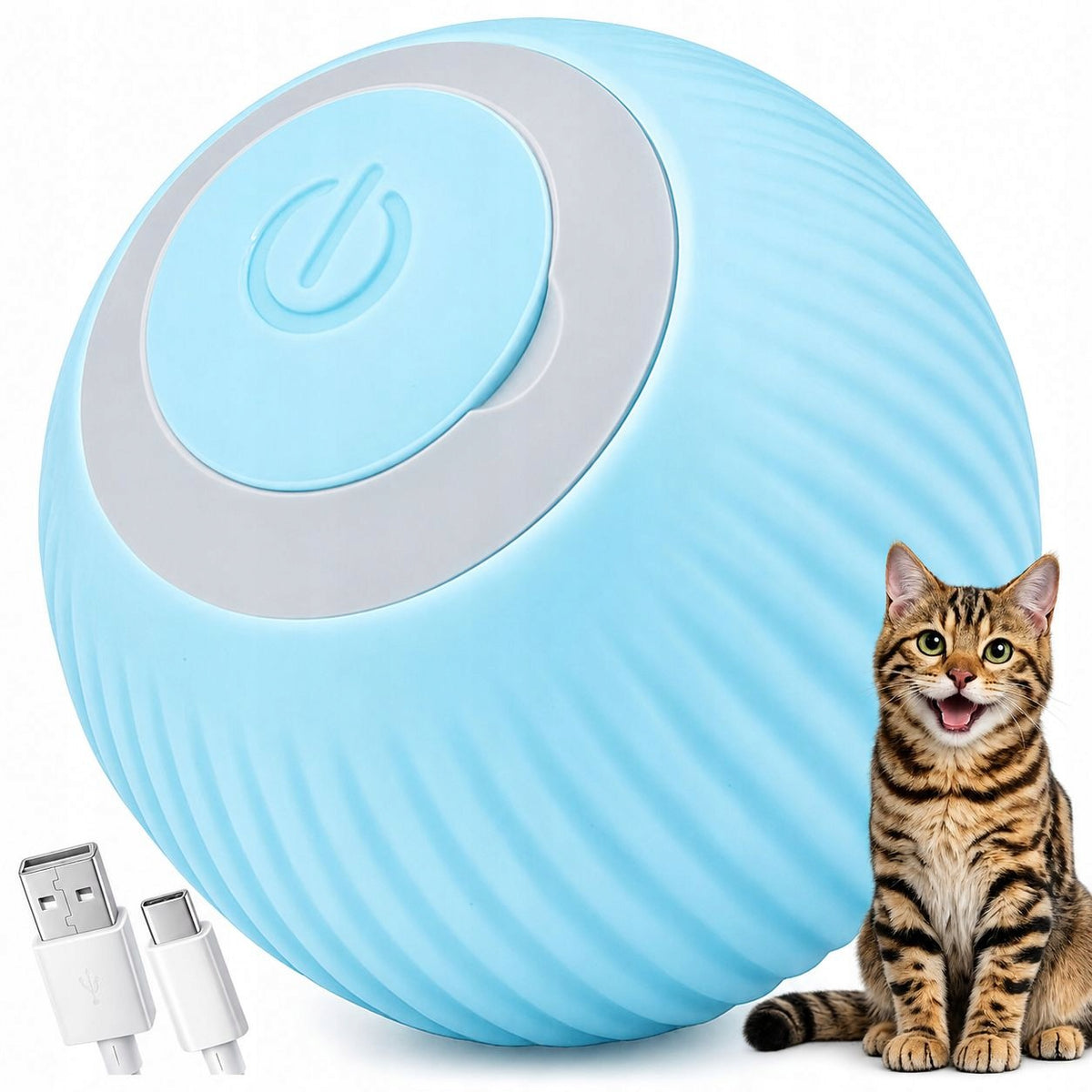 INTERACTIVE DOG CAT BALL TOY ESCAPING BALL MOUSE LED USB
