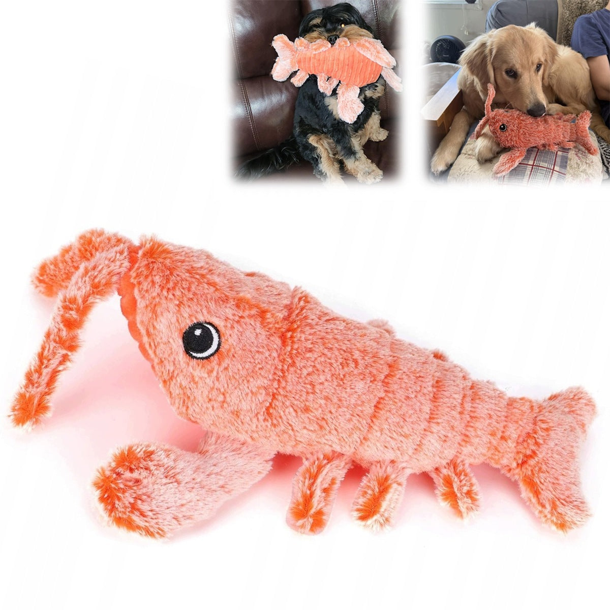 INTERACTIVE DOG CAT TOY MOVABLE LOBSTER SHRIMP JUMPING NEW
