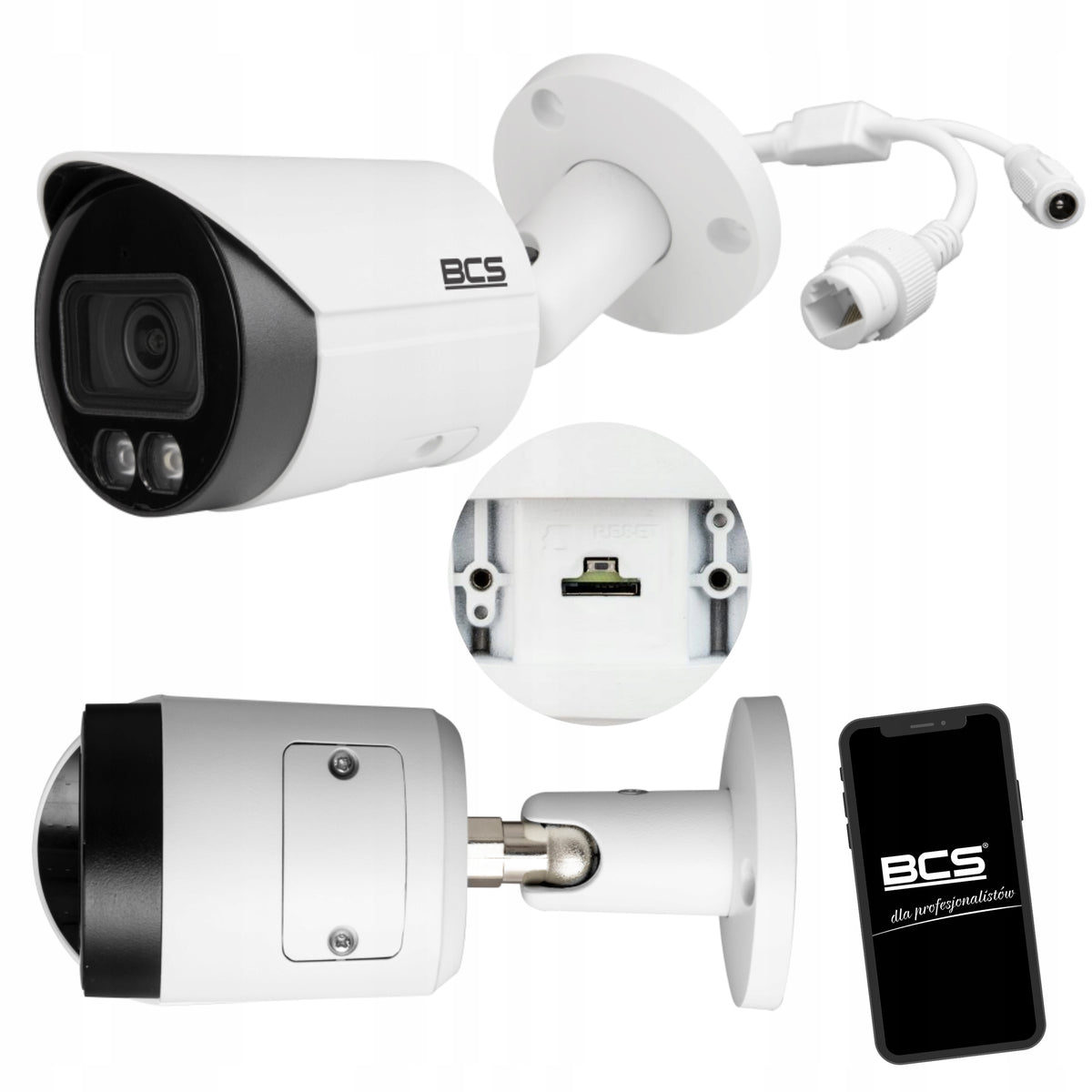 IP 6 MPX Tube Camera BCS-L-TIP16FCR3L3-Ai1 Microphone Slot SD AI Detection
