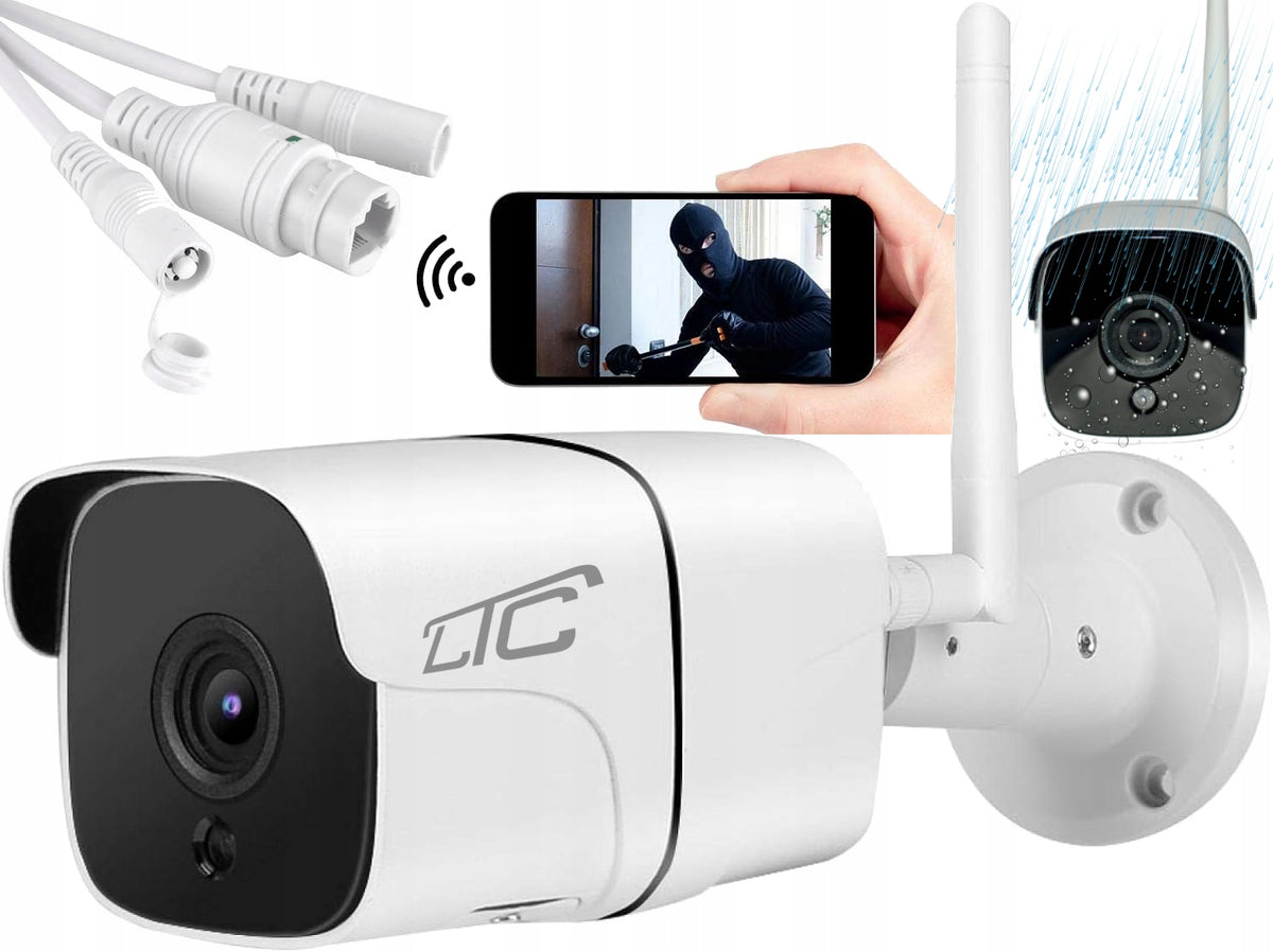 IP CAMERA WiFi & LAN BULLET OUTDOOR 4MPX INFRARED APP IOS ANDROID