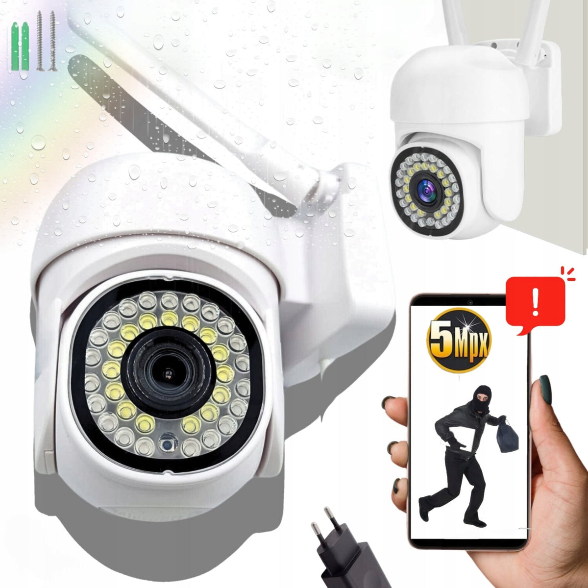 IP Camera APPLICATION in Polish LIGHTING LED LIGHT 5MPX TRACKING