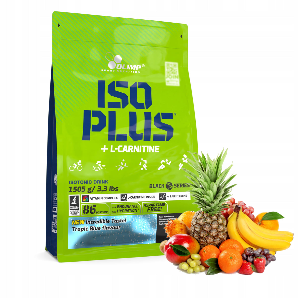 ISOTONIC POWDER OLIMP ISO PLUS SPORT EXERCISE TROPICAL FRUIT 1505G