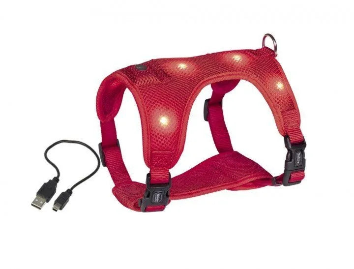 Illuminated dog harness "Flash Mesh" S red UN