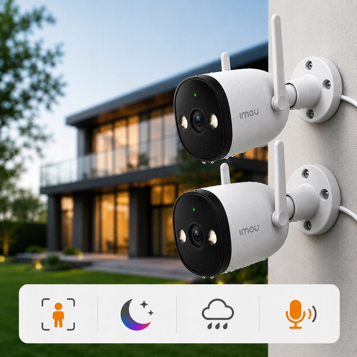 Imou Bullet 2E 5MP WiFi IP67 Camera with Colored Night Vision X2