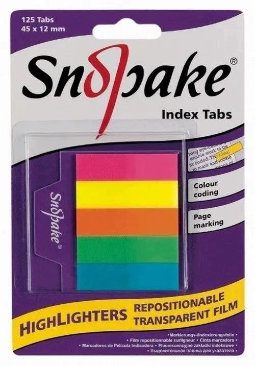 Indexing tabs transparent color 125pcs Snopake