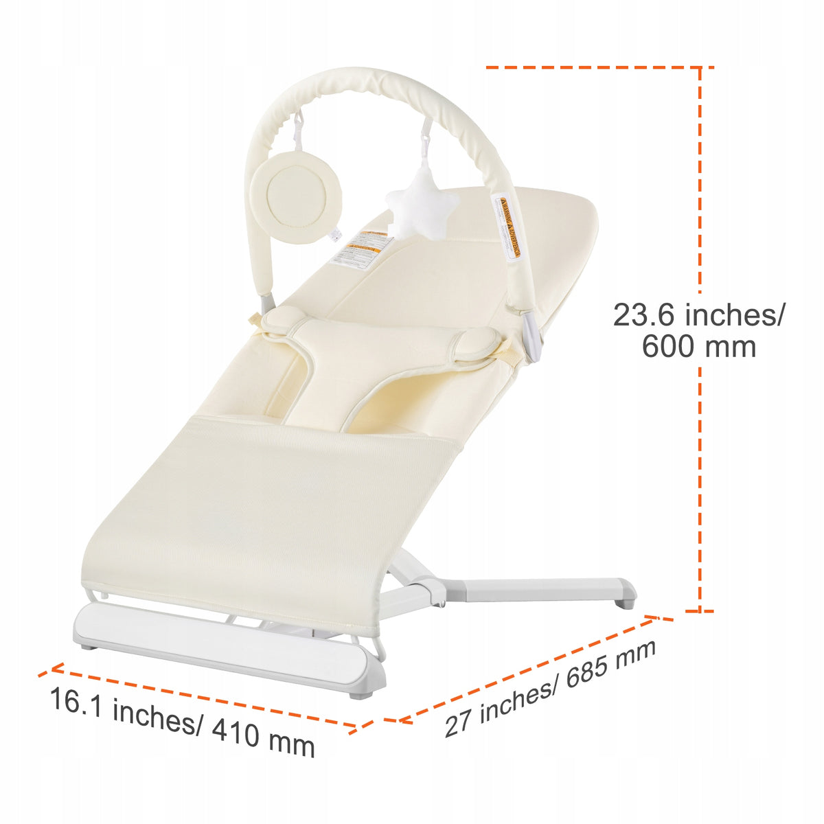 Infant Lounger 2 Angles Deviation Infant Rocker Beige Brand Vevor