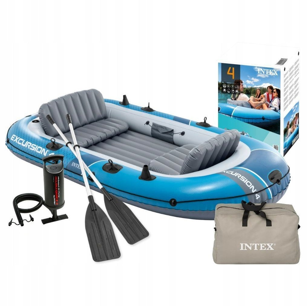 Inflatable Pontoon Excursion 4 4-Person Pump 2 Paddle Bag Intex 66324
