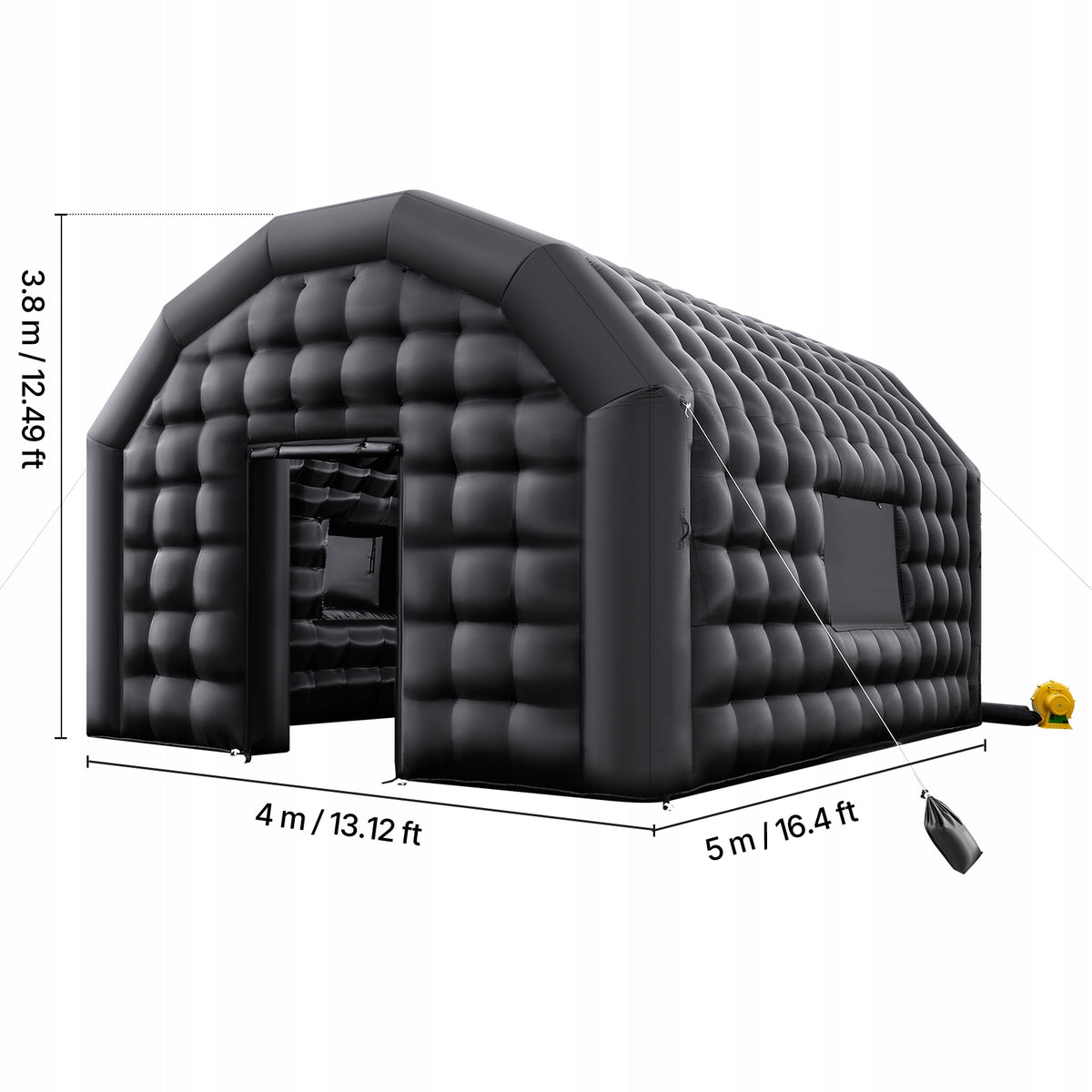 Inflatable Tent 5x4x3,8M Quick Inflatable Spacious Interior Color black