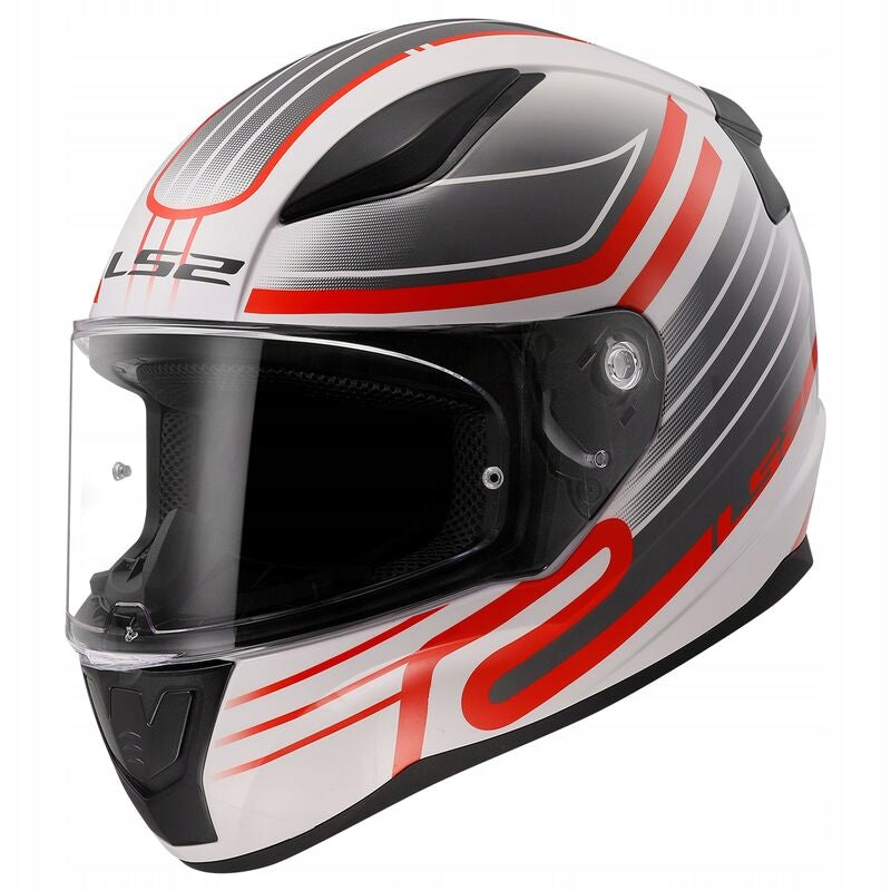 Integral helmet LS2 FF353 RAPID II CIRCUIT WHITE RED ECE 22.06 approval Size XL