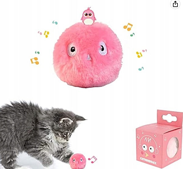 Interactive Cat Ball MAKING SOUNDS pink R17 toy Ćwierka Brand Homeek