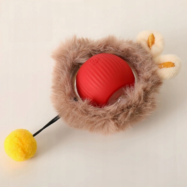 Interactive toymoving cat ball Red
