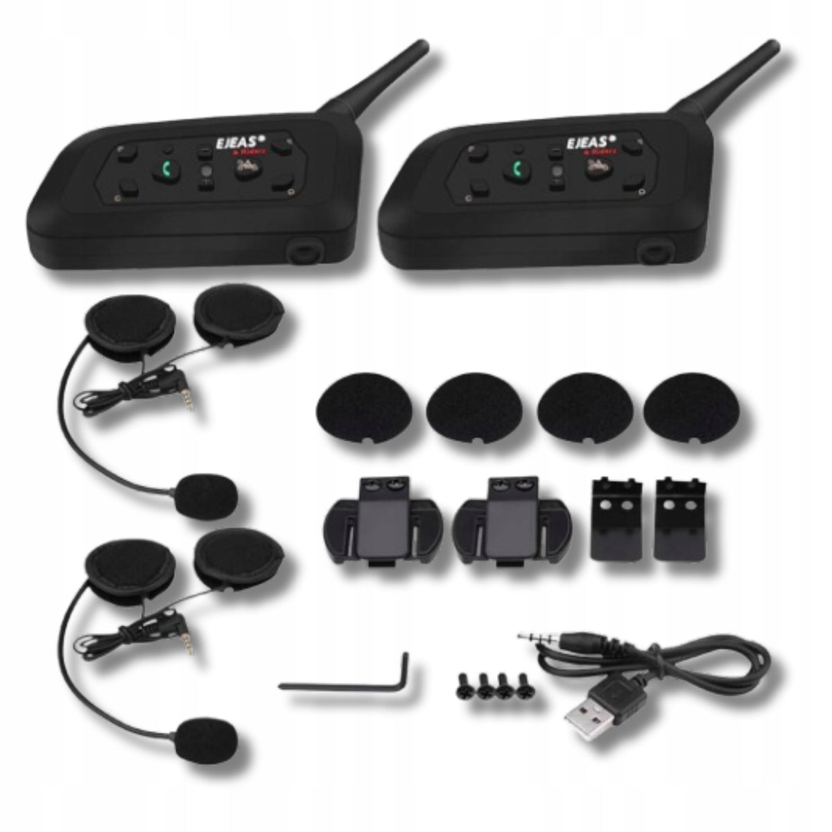 Intercom Helmet Kit For 6 Persons V6 Pro Bluetooth 3.0 A2DP GPS MP3 FM