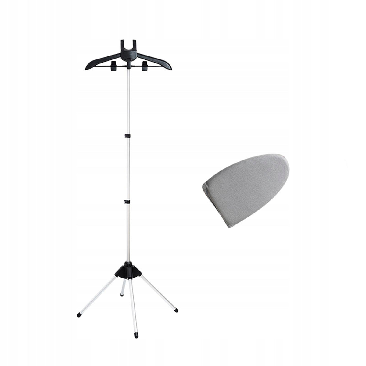 Ironing Board Holder, Steamer Accessory, Foldable Clothes Rack, black Packaging status original