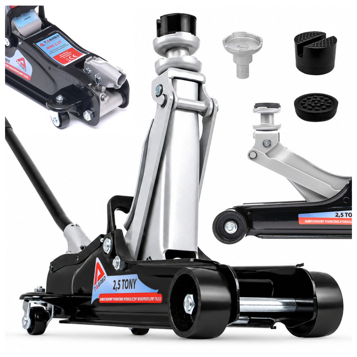 JACK CAR LIFT LOW PROFILE FROG 2,5T STRONG RUBBER EXTENSION