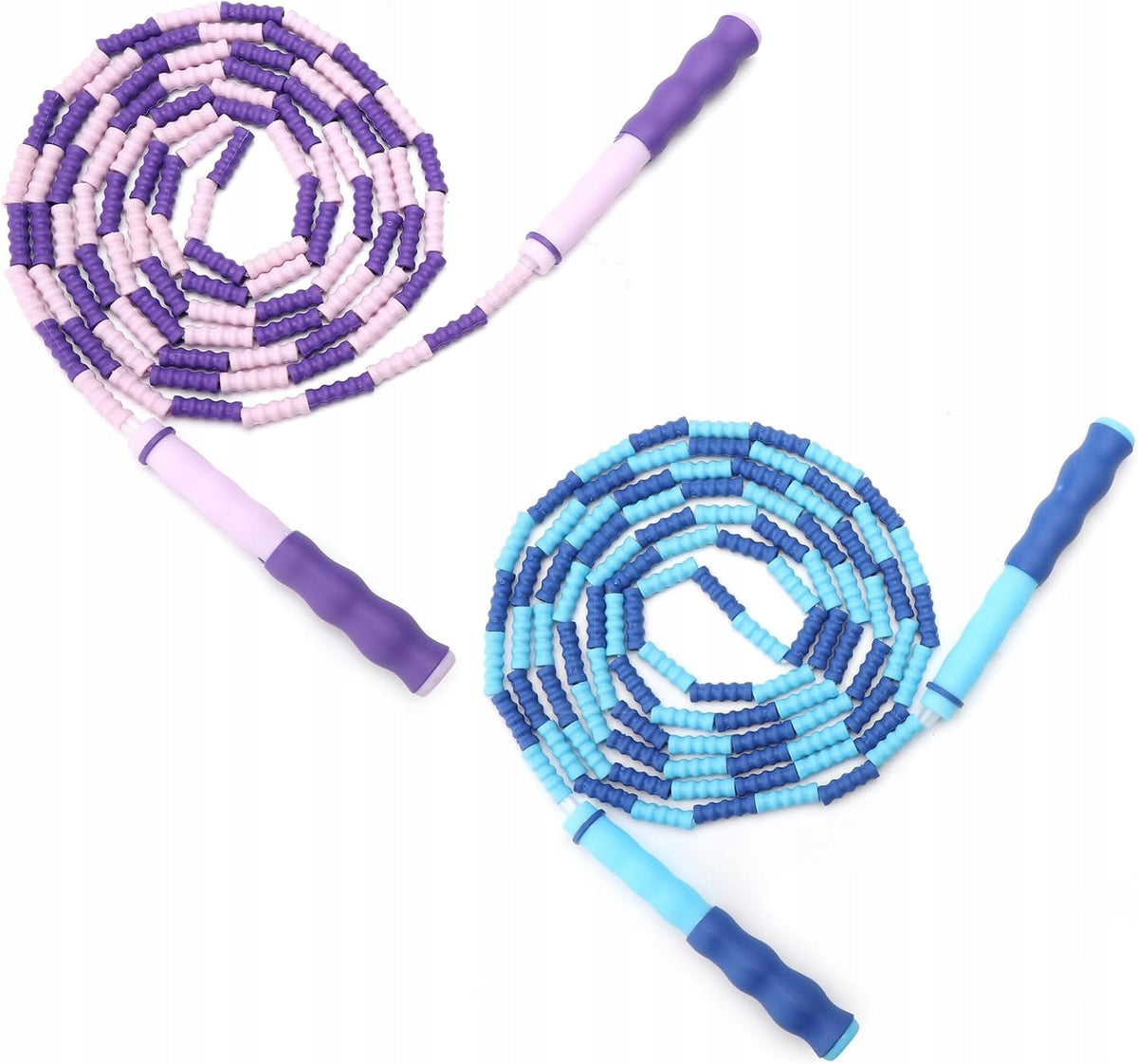 JUMP ROPE WITH BEADS 2,8M ADJUSTABLE NON-SLIP SET OF 2