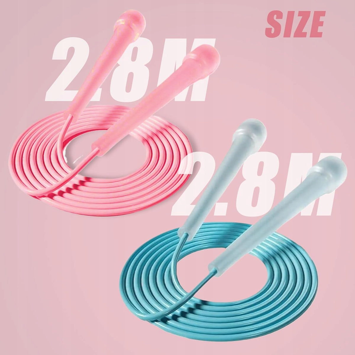 JUMP ROPES TRAINING 2 PIECES ADJUSTABLE 2,8M FITNESS Packaging status original