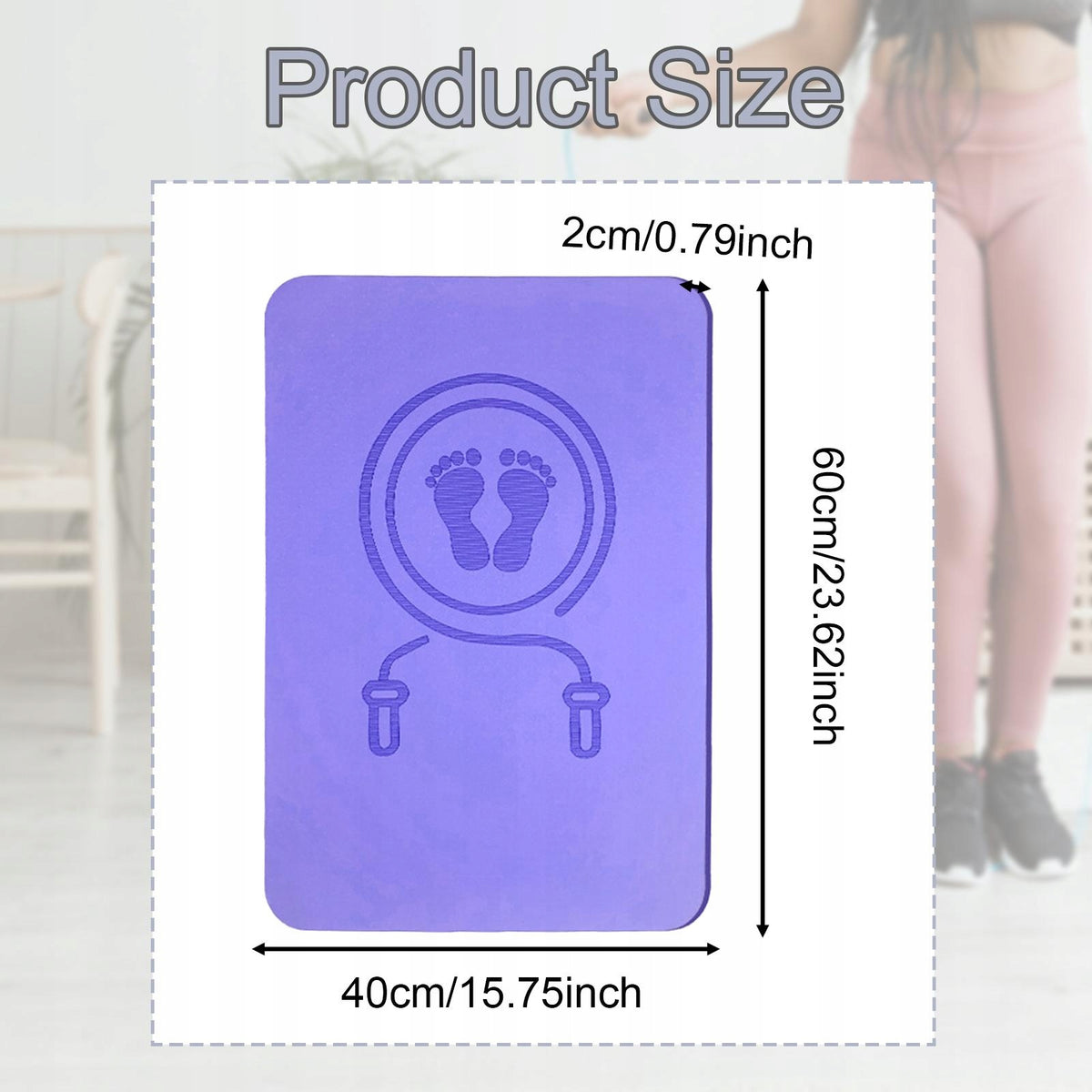 Jump Rope Mat Sound Insulation Fitness Sports Home Gym Non Slip Purple Packaging status original