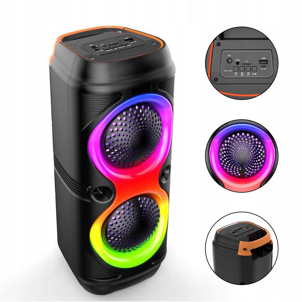 KARAOKE SOUND SYSTEM BOOMBOX RGB LED WIRELESS 10W