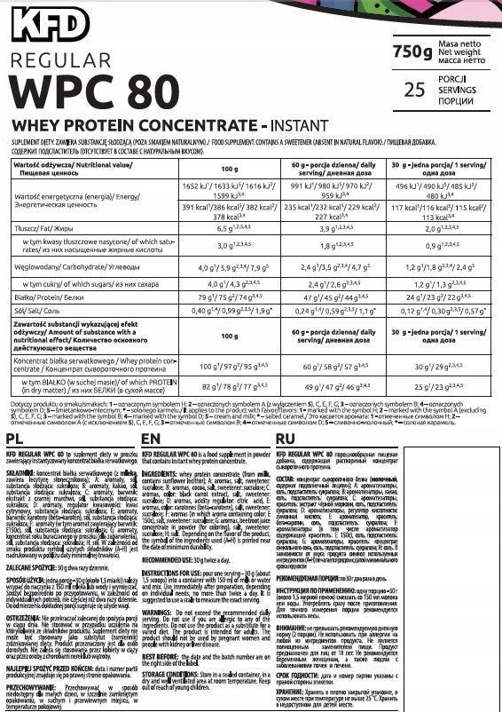 KFD REGULAR WPC 80 PROTEIN VANILLA CONCENTRATE Brand KFD