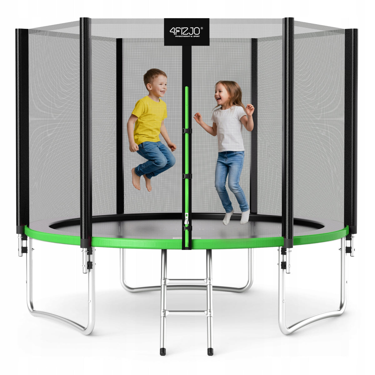 KIDS GARDEN TRAMPOLINE FOR GARDEN WITH MESH LADDER CLASSIC 10 FT