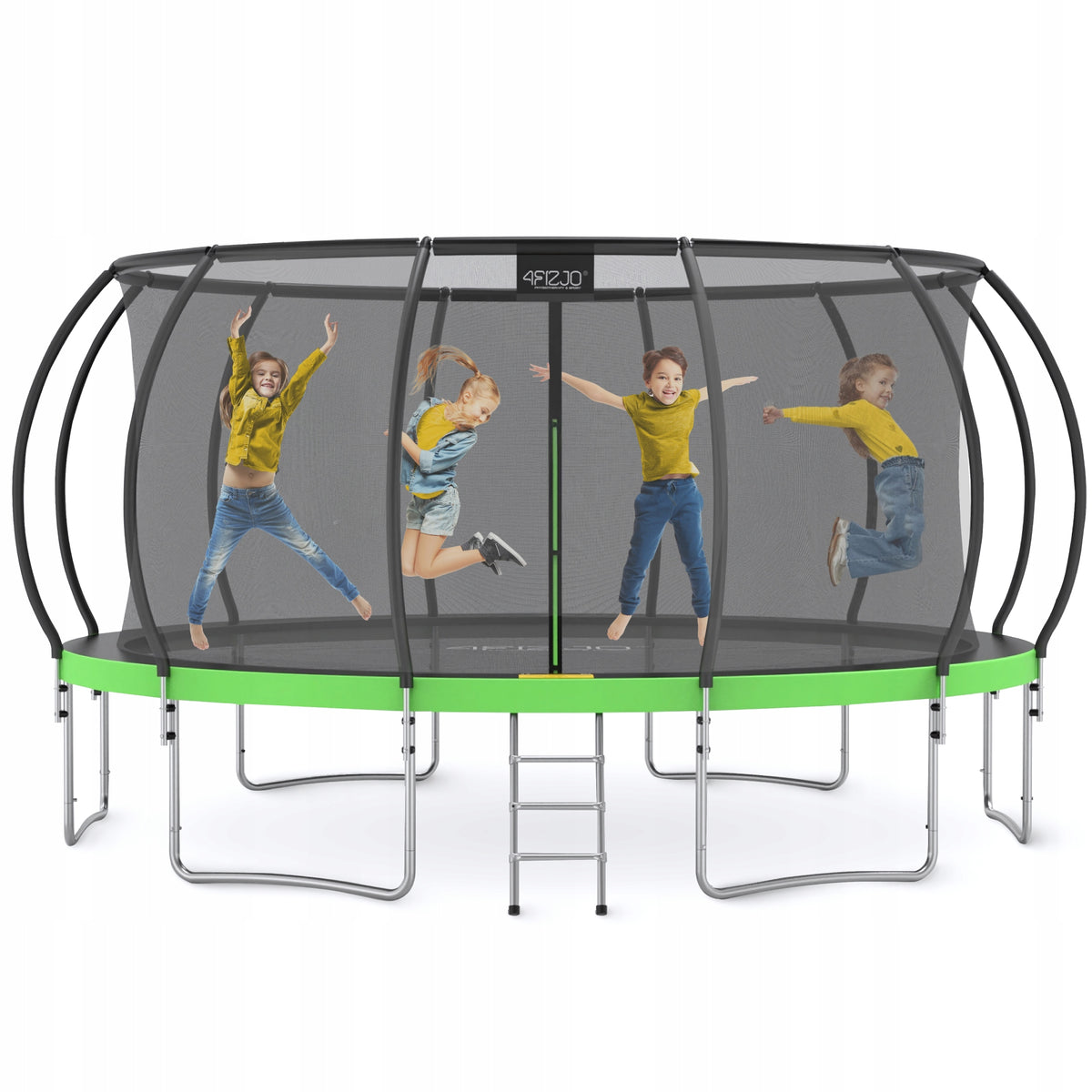 KIDS HOME GARDEN TRAMPOLINE FOR GARDEN WITH MESH LADDER 16 FT