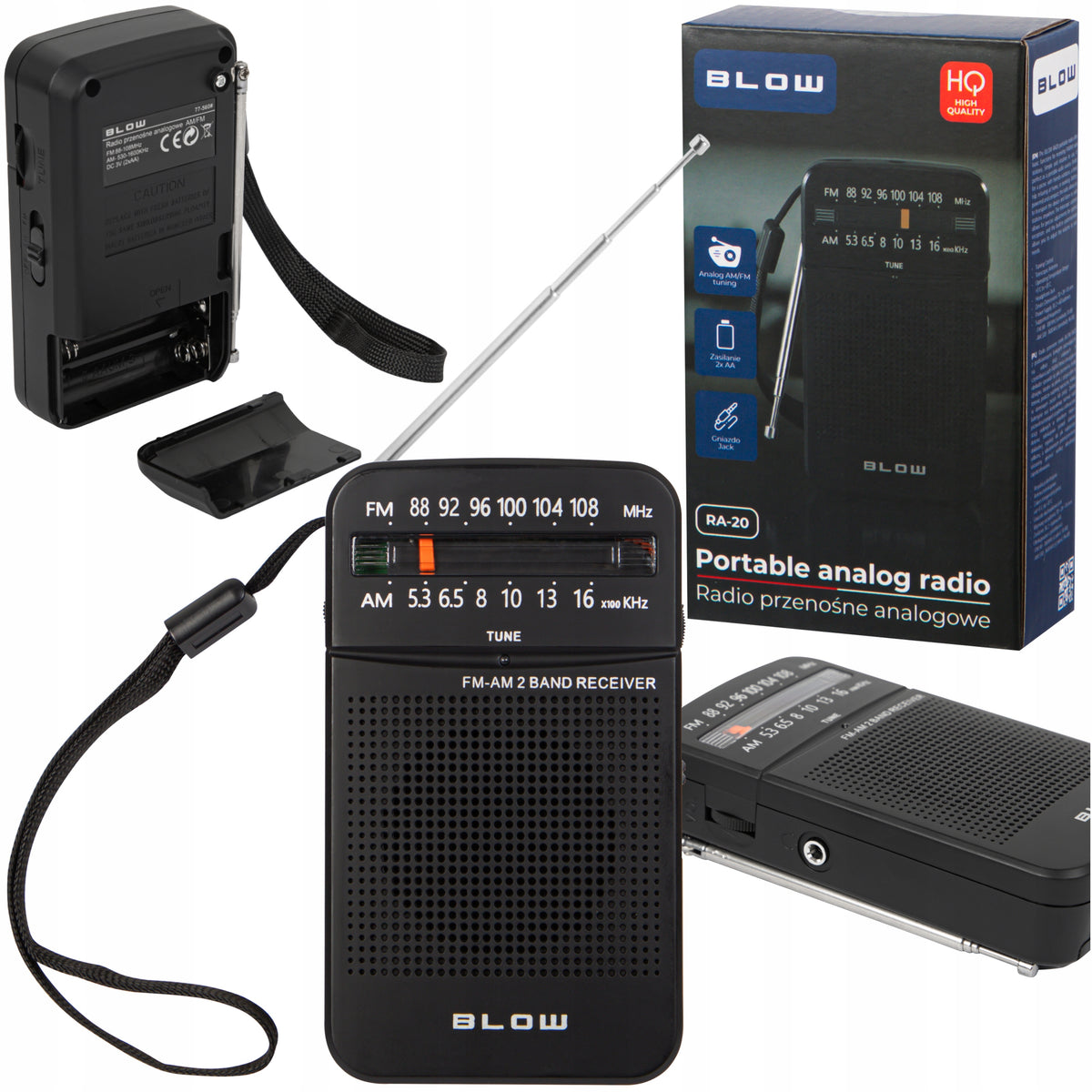 KITCHEN RADIO PORTABLE MINI FM BATTERY OPERATED JACK ANTENNA PENDANT