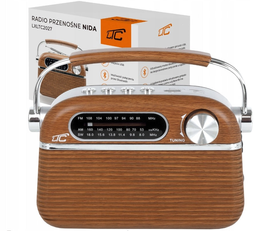 KITCHEN RADIO RECHARGEABLE BLUETOOTH USB FM STYLISH RETRO VINTAGE Packaging status original