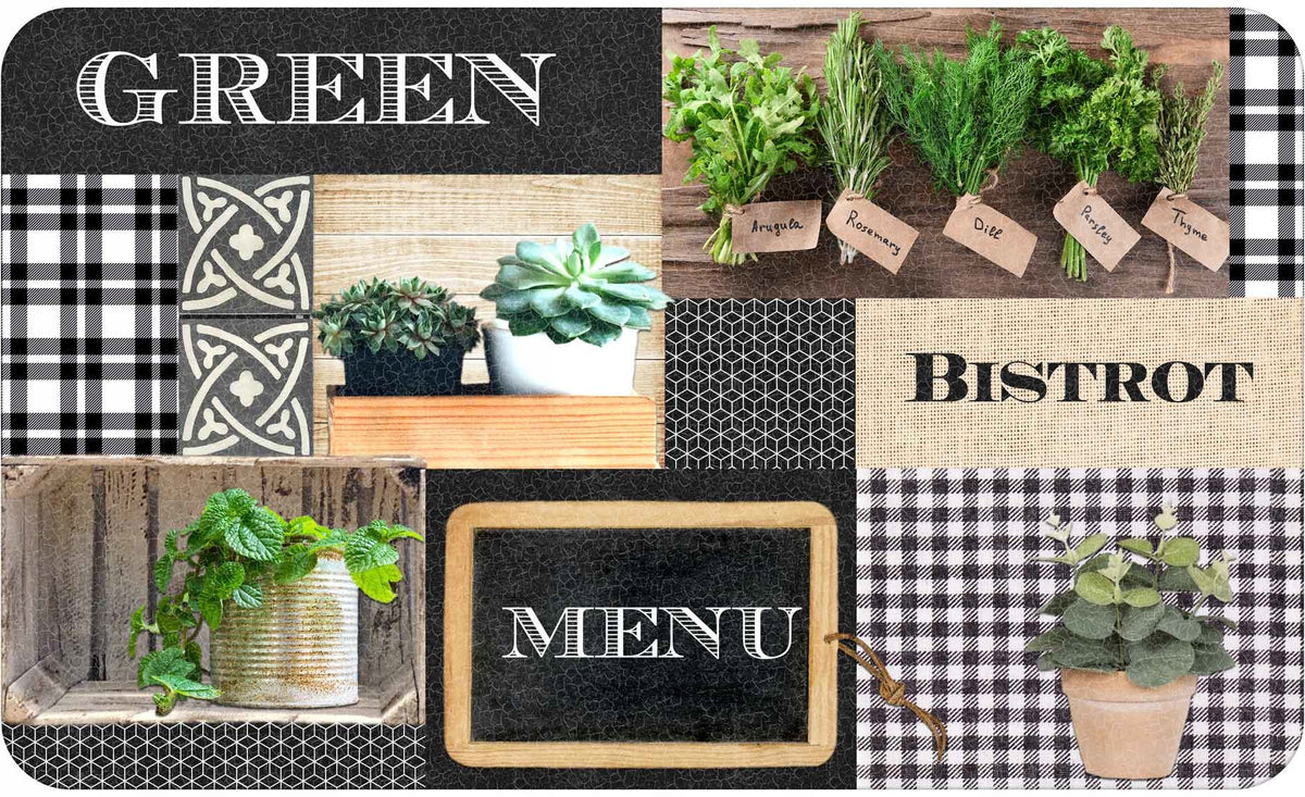 KITCHEN RUG NON-SLIP CARPET FOAM MAT FOR KITCHEN GREEN BISTROT