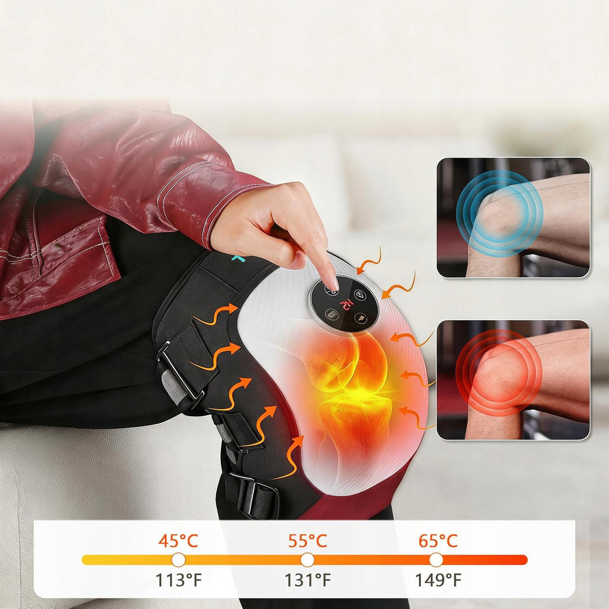 KNEE REHABILITATION MASSAGER HEATED ON KNEE WIRELESS 5000mAh Packaging status original