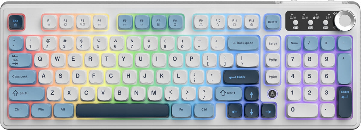 Keyboard Ajazz AF98 PLUS RGB membrane wireless white