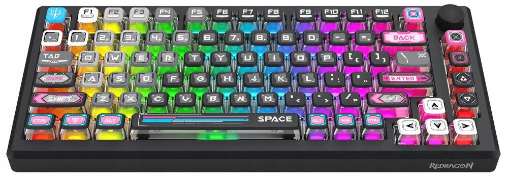 Keyboard REDRAGON K732MC Uranus Pro RGB Black Interface USB Bluetooth USB (Radio 2.4 GHz)