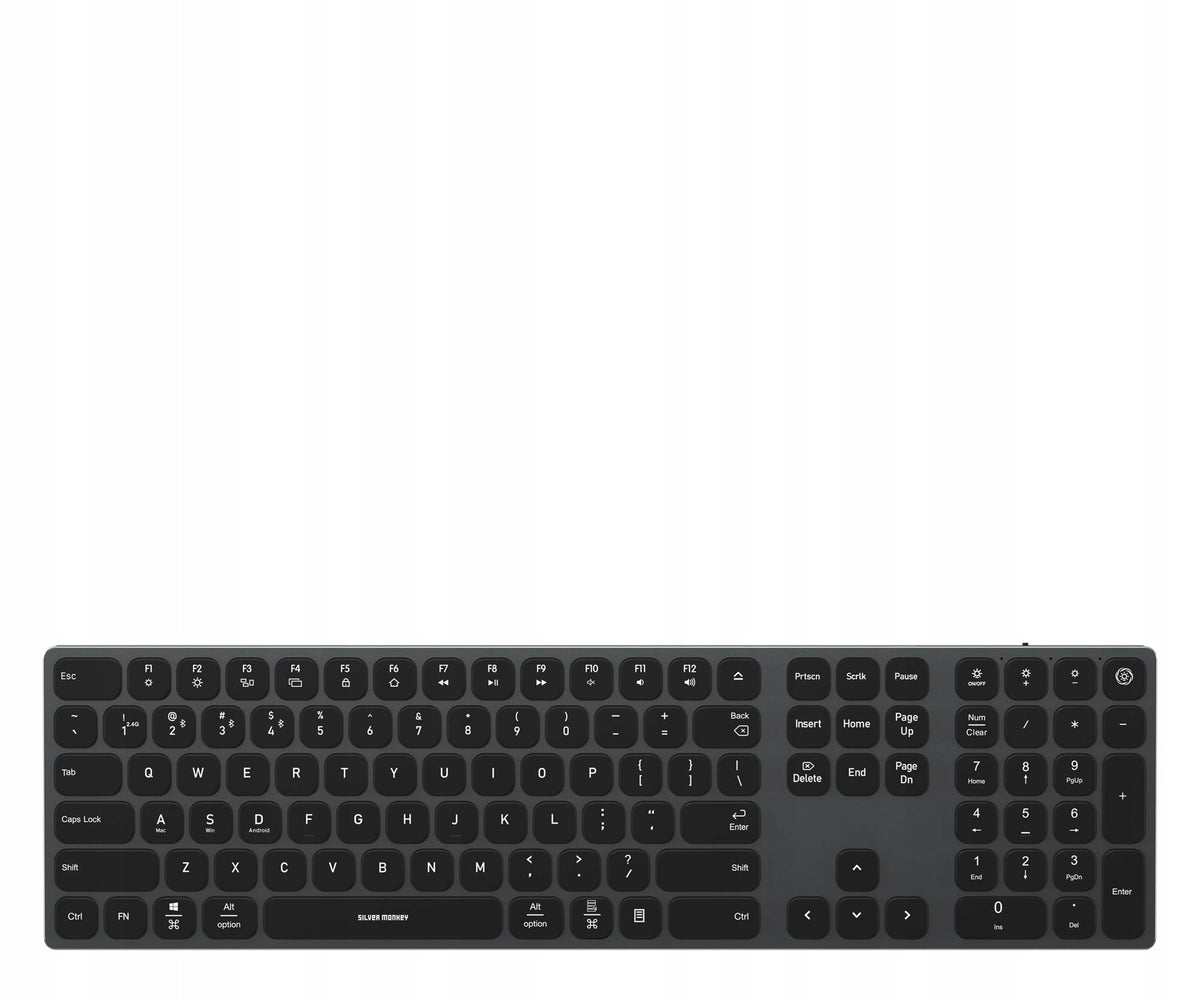 Keyboard Silver Monkey Alu Keys Premium Backlight Black SMA256