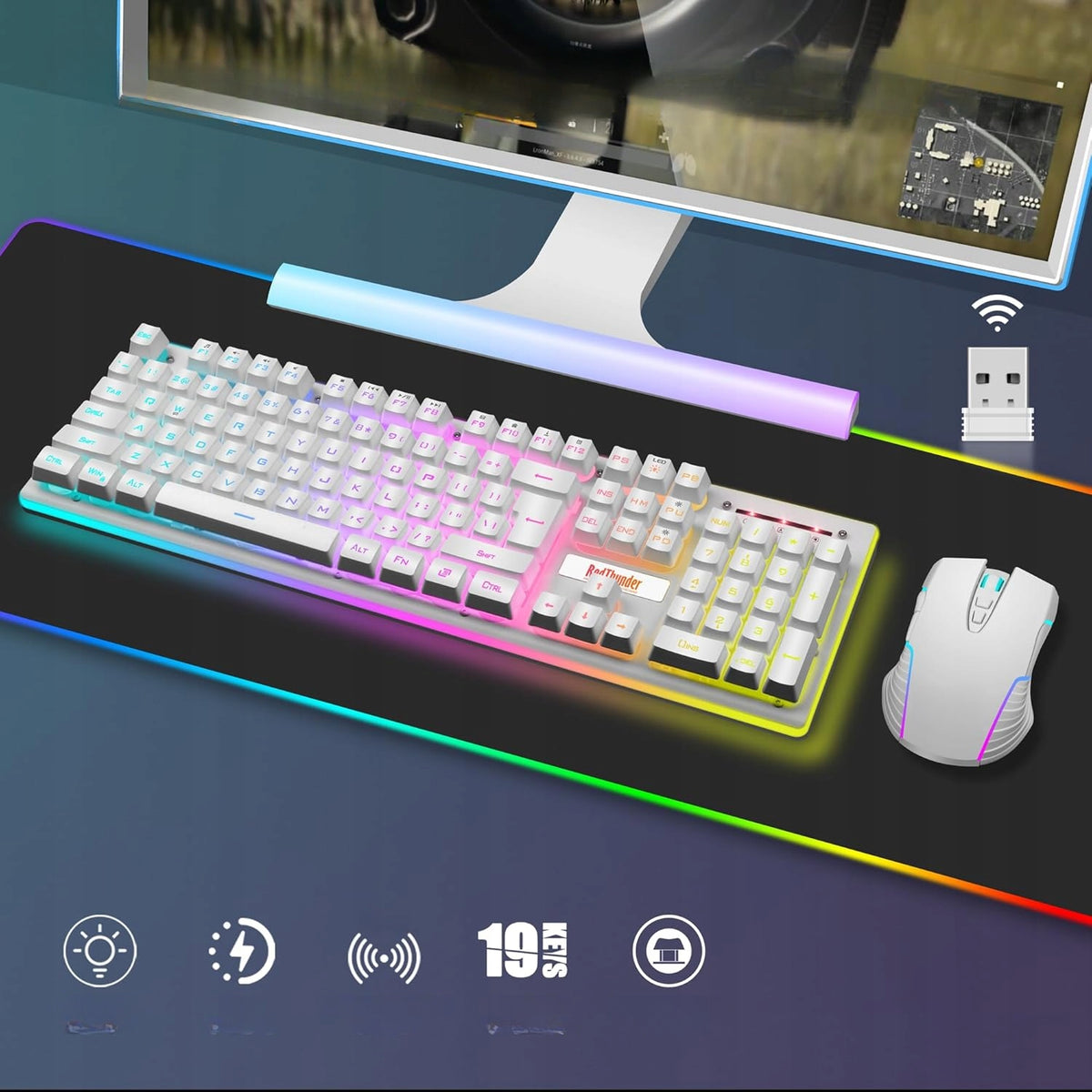 Keyboard and mouse set RedThunder white QWERTZ DE Packaging status original