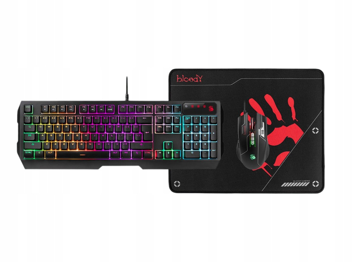 Keyboard + mouse + pad set A4TECH Bloody B1700 USB RGB Wired