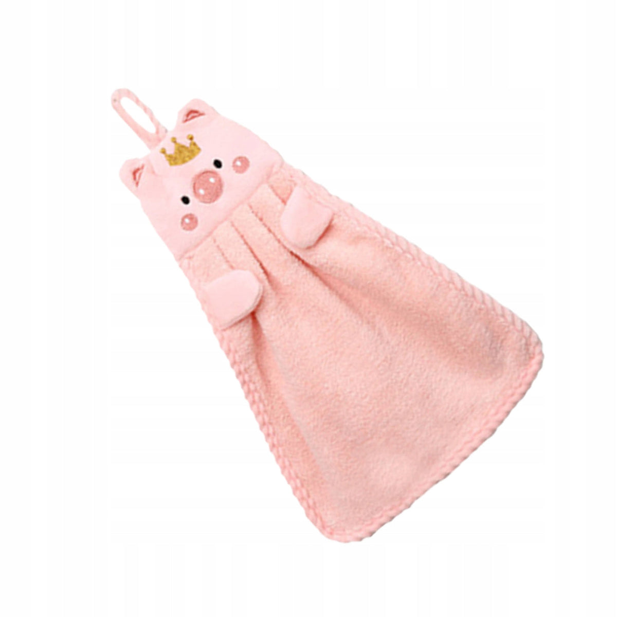 Kid Handheld Coral Towel Velvet Sweet Pig Pattern Hanging Towel ML