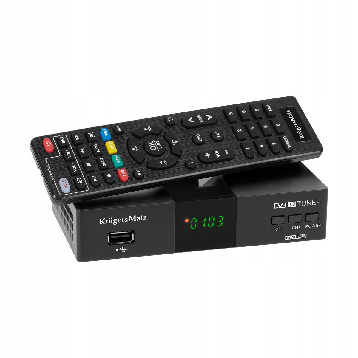 Kruger&Matz KM0550D TV tuner DVB-T2 digital decoder with remote control