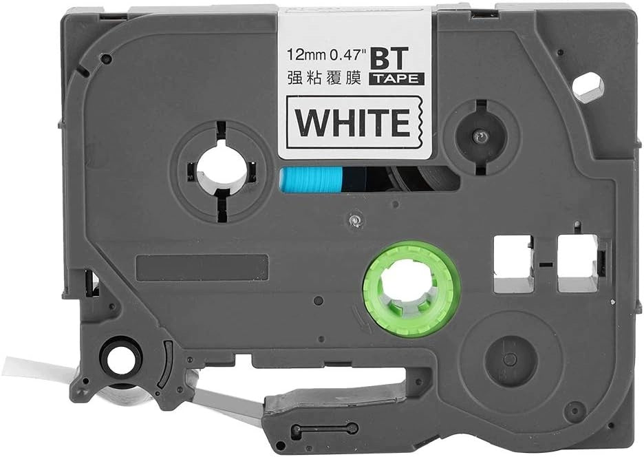 LAMINATED TAPE FOR BROTHER P-TOUCH PRINTER 12MM X 8M BLACK ON WHITE