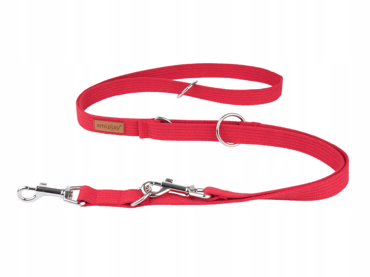 LANYARD 6IN1 AMIPLAY COTTON M RED FOR DOG