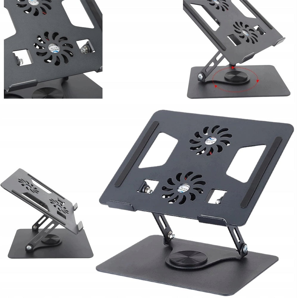 LAPTOP STAND WITH COOLING FAN ROTARY STAND Packaging status original