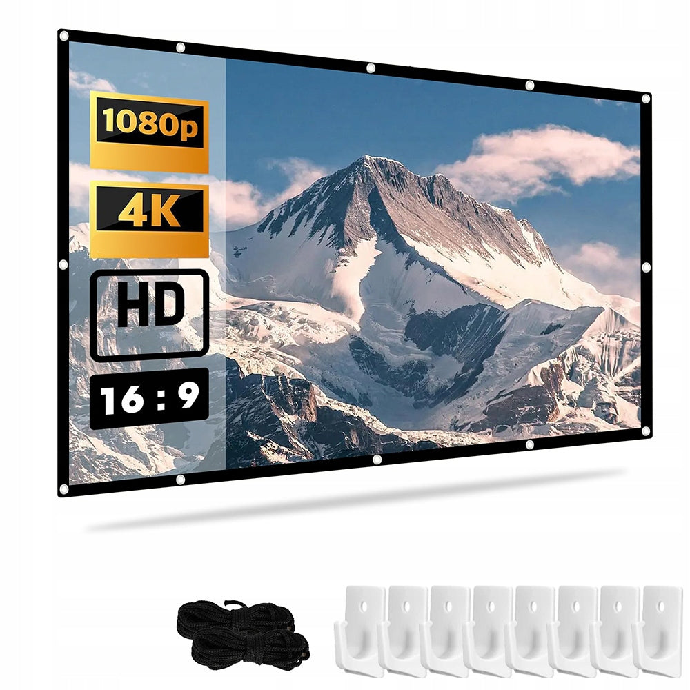 LARGE 100'' 220x125 cm HD 4K 16:9 PREMIUM WALL PROJECTION SCREEN