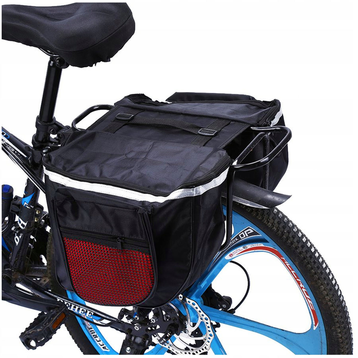 LARGE BICYCLE BAG DOUBLE POUCH FOR LUGGAGE COMPARTMENT