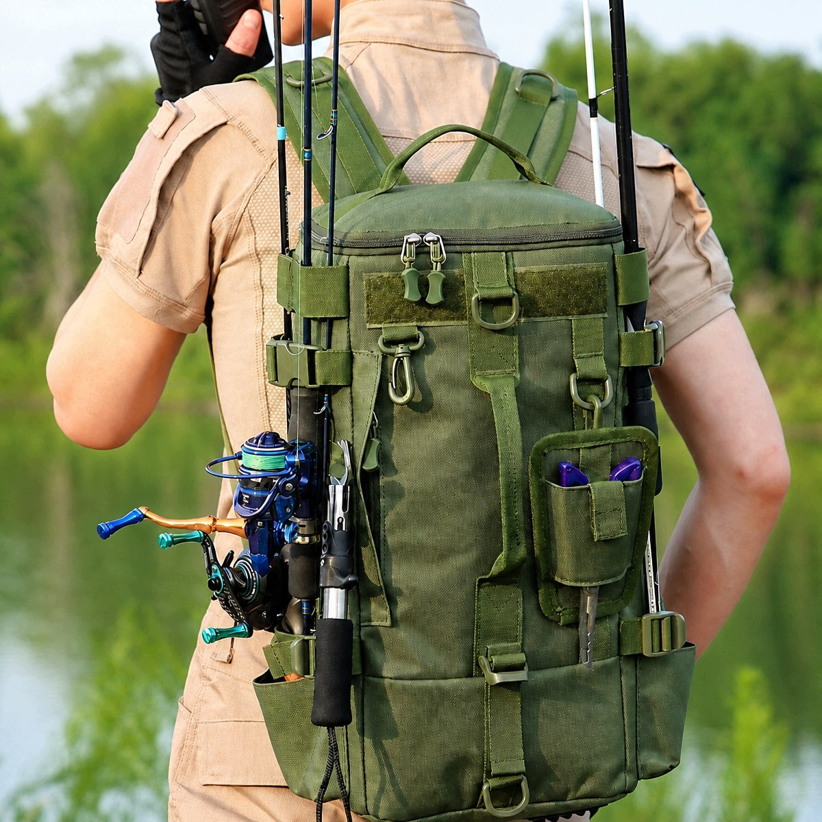 LARGE FISHING BACKPACK STRONG WATERPROOF PRACTICAL HIKING BAG Manufacturer code 6974437456379