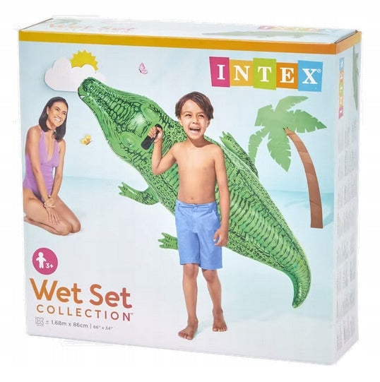 LARGE INFLATABLE MATTRESS FOR SWIMMING CROCODILE INTEX 168x86 cm XXL