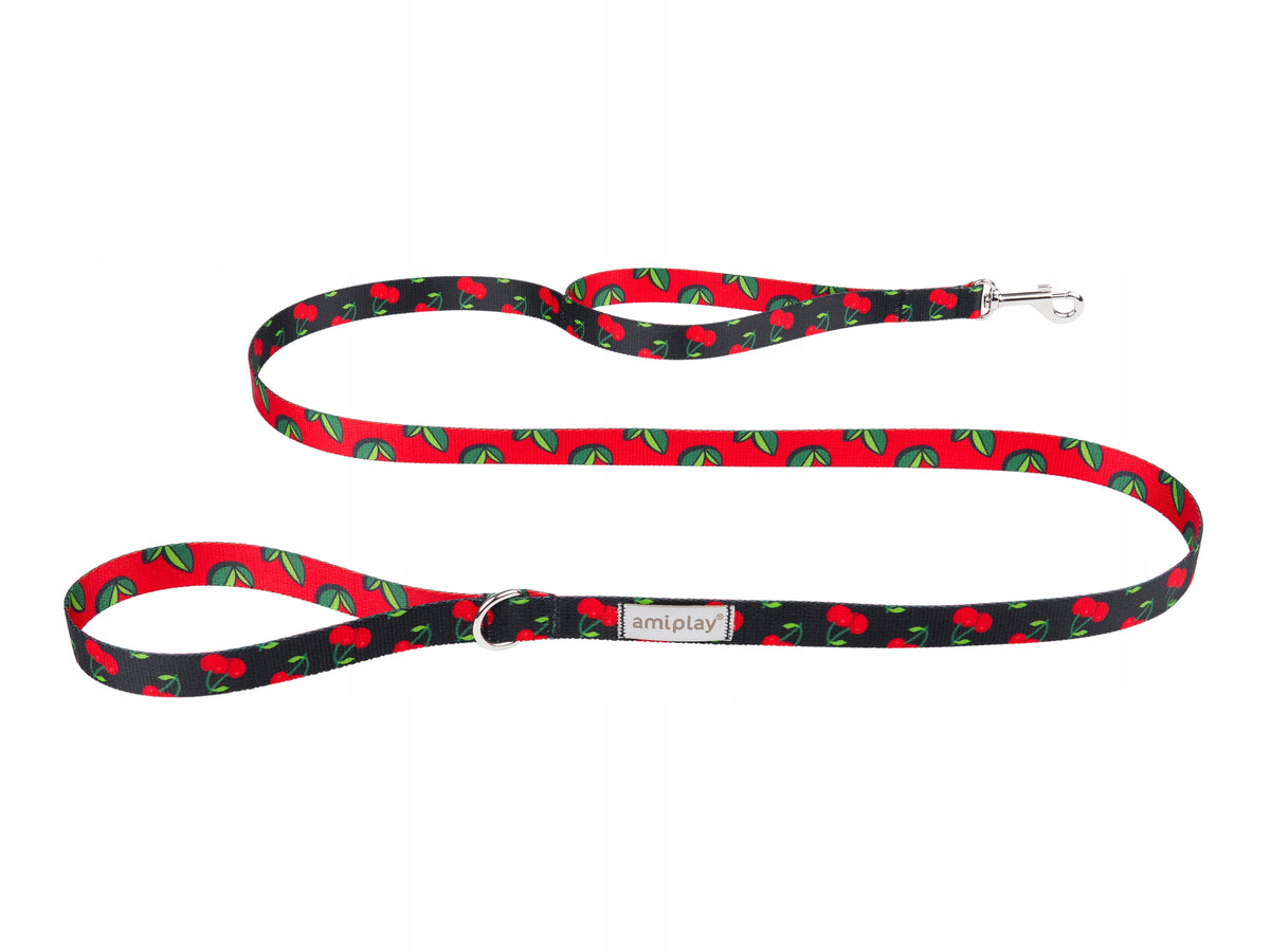 LEASH AMIPLAY BEHAPPY M 150CM CHERRY FOR DOG