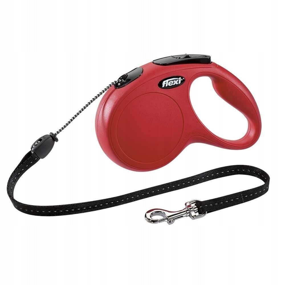 LEASH FLEXI CLASSIC RED CORD M 5M
