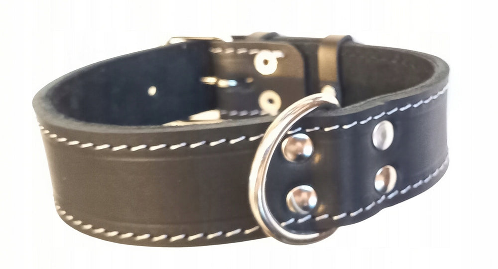LEATHER COLLAR DOUBLE LEATHER 4cm/65cm