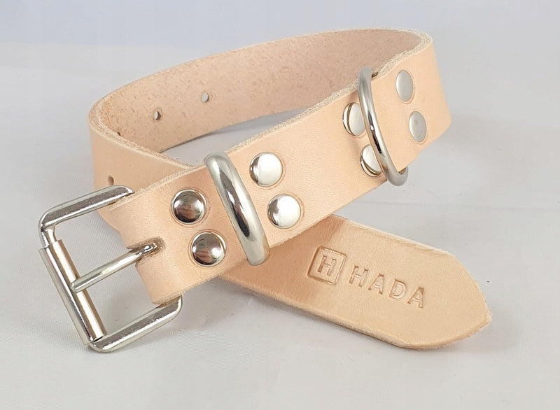 LEATHER COLLAR JUCHT FOR DOG 3 CM HADA 45 CM